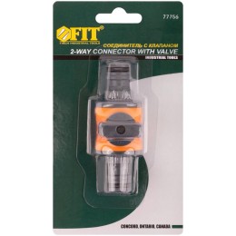 Переходник двухкомпонентный с запорным клапаном FIT 77756
