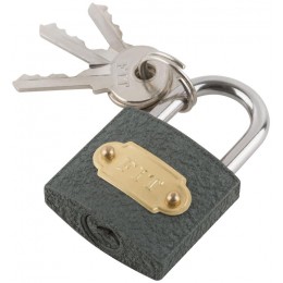 Замок навесной железный 32х28мм стальная дужка 5мм FIT 67132