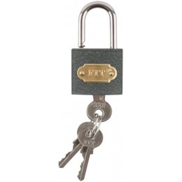 Замок навесной железный 32х28мм стальная дужка 5мм FIT 67132