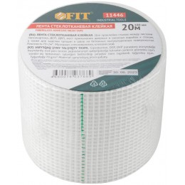 Лента стеклотканевая клейкая 100ммх20м FIT 11446