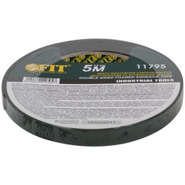 Лента клеящая 2-х сторонняя монтажная на вспененной основе с полимерной подложкой 12ммх5м FIT 11795