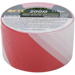 Лента сигнальная 70ммх200м красн.-бел. FIT 11854