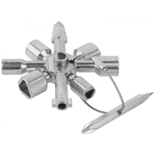 Ключ универсальный для электрошкафов 10-в-1 двусторонняя CrV бита РН2/SL7 FIT 60110