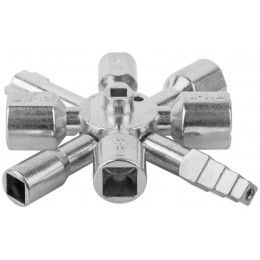 Ключ универсальный для электрошкафов 10-в-1 двусторонняя CrV бита РН2/SL7 FIT 60110