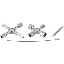 Ключ универсальный для электрошкафов 10-в-1 двусторонняя CrV бита РН2/SL7 FIT 60110