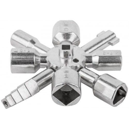 Ключ универсальный для электрошкафов 10-в-1 двусторонняя CrV бита РН2/SL7 FIT 60110