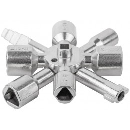 Ключ универсальный для электрошкафов 10-в-1 двусторонняя CrV бита РН2/SL7 FIT 60110