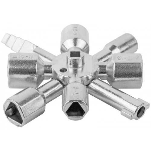 Ключ универсальный для электрошкафов 10-в-1 двусторонняя CrV бита РН2/SL7 FIT 60110