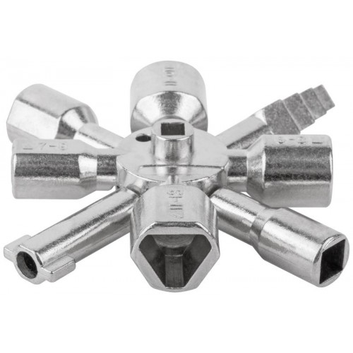 Ключ универсальный для электрошкафов 10-в-1 двусторонняя CrV бита РН2/SL7 FIT 60110