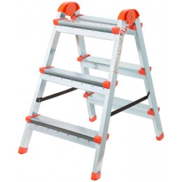 Лестница-стремянка двусторонняя 3 ступ. Н=67.5см 4.0кг стальная КУРС 65392