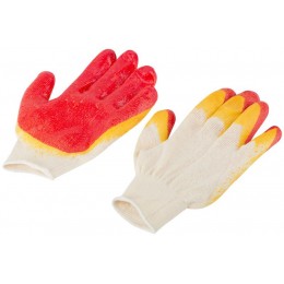 Перчатки вязаные с двойной латексной заливкой наладонника х/б 12469