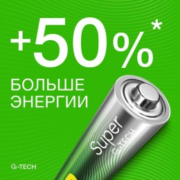Элемент питания алкалиновый AA/LR6 1.5В Super Alkaline G-Tech 15AA21-2CRSBC2 20/160 (блист.2шт) GP 1223