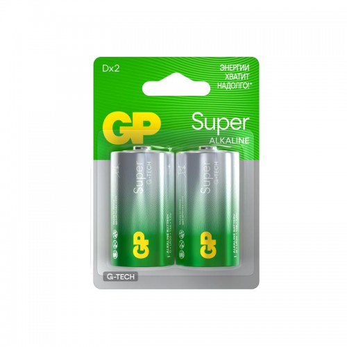 Элемент питания алкалиновый D/LR20 1.5В Super Alkaline G-Tech 13AA21-2CRSBC2 20/160 (блист.2шт) GP 1225