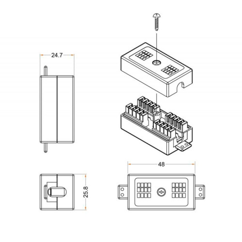 Адаптер проходной (coupler) CA-IDC-C5e-WH Dual IDC кат.5e 4 пары Hyperline 23533