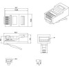 Разъем RJ45 8P8C кат.5E UTP PLUG-8P8C-U-C5-100 для ож и мж кабеля Hyperline 49377