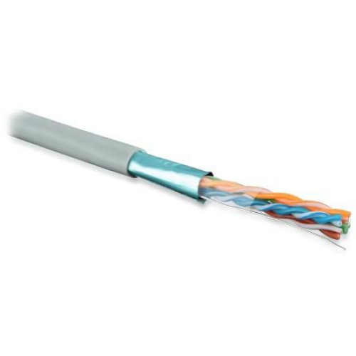 Кабель витая пара F/UTP кат.5E 4х2х24AWG solid PVC FUTP4-C5E-S24-IN-PVC-GY-305 сер. (м) Hyperline 42052