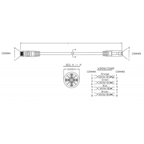 Патч-корд U/UTP кат.6 LSZH 1м PC-LPM-UTP-RJ45-RJ45-C6-1M-LSZH-GY сер. Hyperline 42236