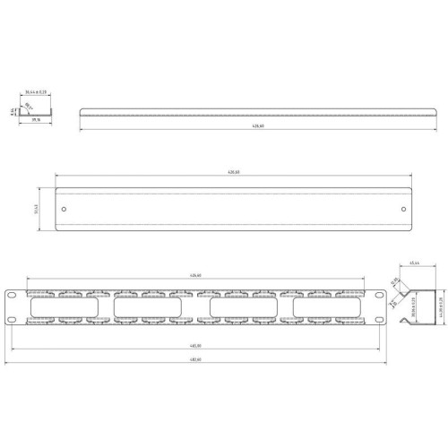 Организатор CM-1U-ML-COV кабельный с метал. кольцами и крышкой 19дюйм 1U Hyperline 16489