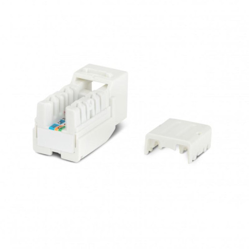 Вставка KJNE-8P8C-C5e-90-WH Keystone Jack RJ45(8P8C) кат. 5e 110 IDC зад. с помощью NE-TOOL бел. Hyperline 46653