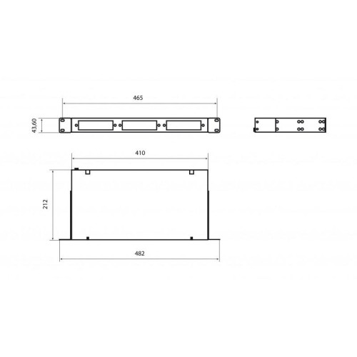 Бокс FO-19R-1U-3хSLT-W140H42-24UN-GY оптич. универсальн. 19 дюйм от 8 до 24 портов (SC duplex LC; ST; FC) со сплайс пластиной; без пигтейлов и проходных адаптеров; 1U; сер. Hyperline 237482