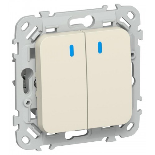 Выключатель 2-кл. СП FLITE ВС12-1-1-ФлСл 10А с индикацией механизм сливочный IEK FI-V20-1-10-1-K86