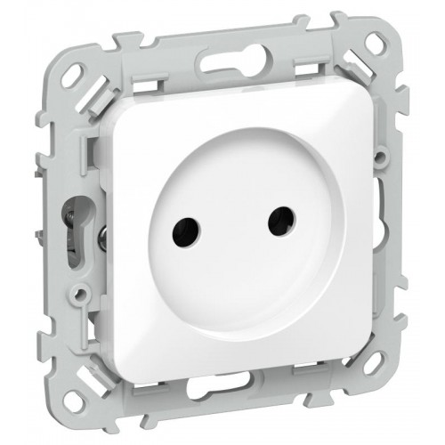 Розетка СП FLITE РС01-1-ФлБ 10А без заземл. без защ. шторок безвинтовое крепление механизм бел. IEK FI-R10-10-1-K01