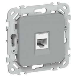 Розетка компьютерная СП FLITE РК6-1-0-ФлС RJ45 кат.6 UTP механизм сер. IEK FI-K12-2-K03