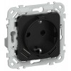 Розетка 1-м СП FLITE РСЮша11-1-ФлЧ 16А с USB A+A 3.1А с заземл. с защ. шторками безвинтовое крепление механизм черн. IEK FI-R14-16-1-U21-D31-K02