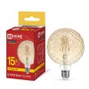 Лампа светодиодная филаментная LED-GL125CR-deco gold кристалл золотистая 15Вт 230В E27 3000К 1390лм IN HOME 4690612056098