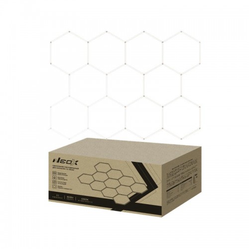 Светильник светодиодный ДБО-HEXAGON 11С-46065 460Вт 6500К 230В 3256х2350мм 11 сот 0.5м шнур с вилкой NEOX 4690612066646