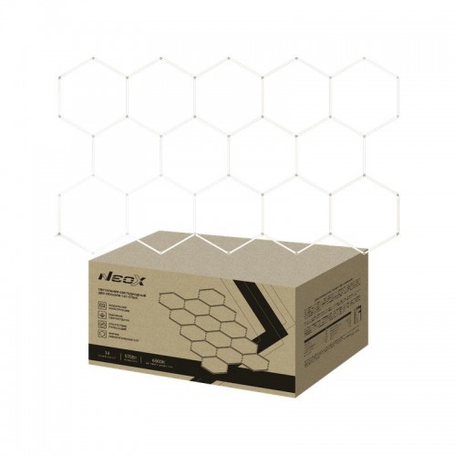 Светильник светодиодный ДБО-HEXAGON 14С-57065 570Вт 6500К 230В 4027х2325мм 14 сот 0.5м шнур с вилкой NEOX 4690612066653