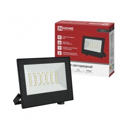 Прожектор светодиодный СДО-7 50Вт 4000К IP65 230В черн. IN HOME 4690612055145