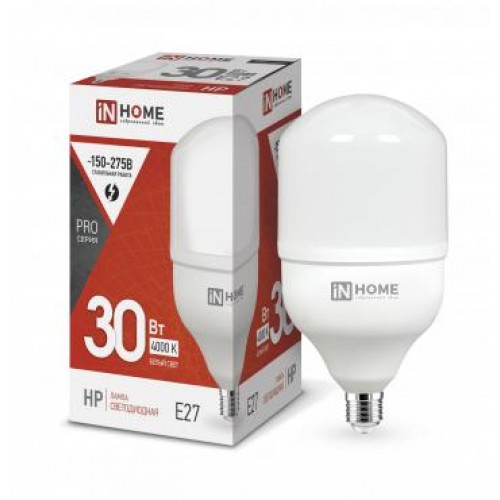 Лампа светодиодная LED-HP-PRO 30Вт 4000К нейтр. бел. E27 2850лм 230В IN HOME 4690612031071