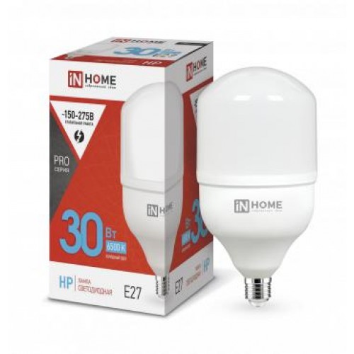 Лампа светодиодная LED-HP-PRO 30Вт 230В 6500К E27 2850лм IN HOME 4690612031088