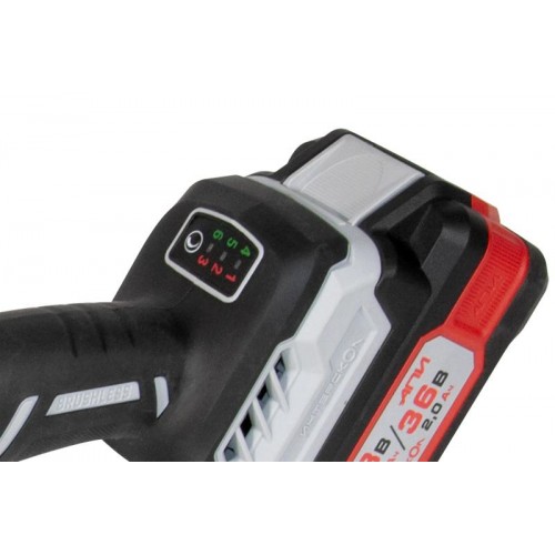 Машина шлифовальная угловая аккумуляторная бесщеточная УШМ-125/36ВМЭ 125мм АПИ 36В 2 АКБ 2.0А.ч ЗУ ИНТЕРСКОЛ 956.2.2.70