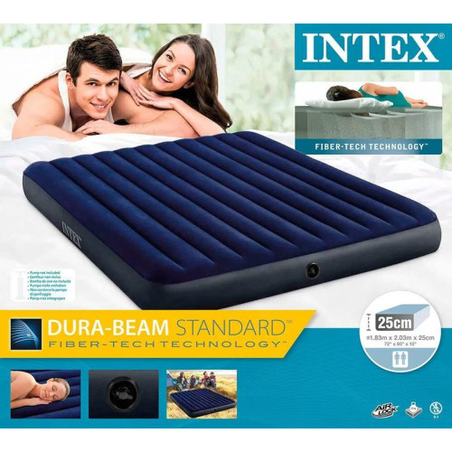 Кровать надувная KING Classic Downy Bed 183х203х25см (64755) INTEX 6941057412429