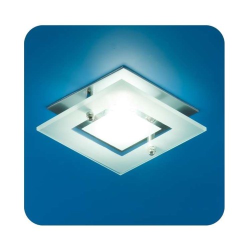 Светильник Quartz 51 3 12 MR16 квадрат. с накладным стеклом матов. хром ИТАЛМАК IT8060