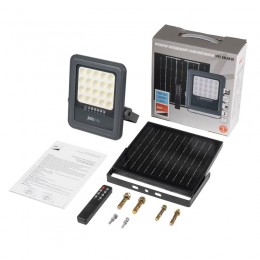 Прожектор светодиодный PFL SOLAR 02 50 6500К GR IP65 ДО с солнечн. панелью и пультом Pro+ JazzWay 5058460