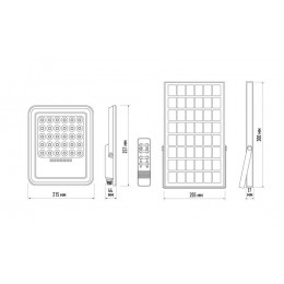 Прожектор светодиодный PFL SOLAR 02 100 6500К GR IP65 ДО с солнечн. панелью и пультом Pro+ JazzWay 5058477