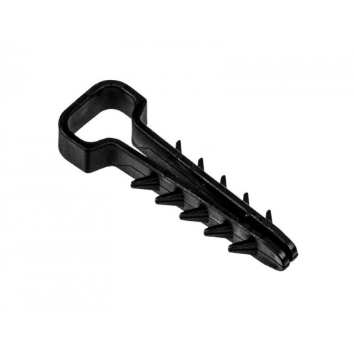 Дюбель-хомут PCD-F 06х12-45-100BL для плоского кабеля PA6.6 черн. (уп.100шт) JazzWay 5055001