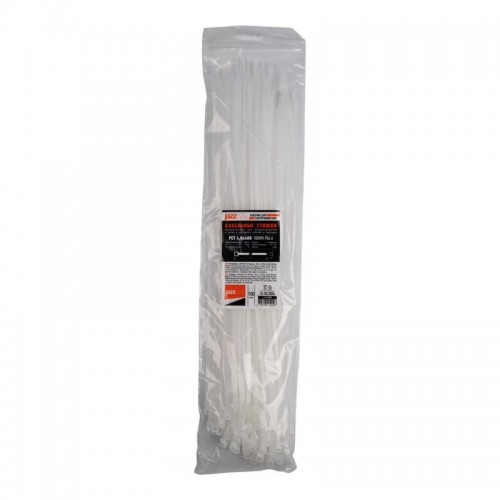 Хомут кабельный PCT 4.8х400-100WH 4.8х400 PA6.6 бел.(уп.100шт) JazzWay 5054097