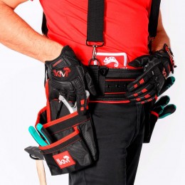 Пояс монтажный усиленный KM-BELTBAGSET-23 с подсумками; разгрузочн. ремнями и магнитным держателем КМ LO51642