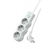 Удлинитель 3х3м с заземл. IP20 с выкл. 10А 2200Вт 220В защ. шторки ПВС 3х1 бел. КОСМОС YKsm3m-3g-Z-V10A-W