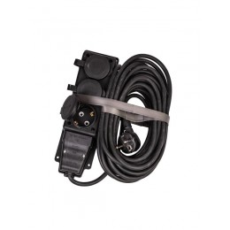 Удлинитель на каучуковой колодке 3х10м 16А IP44 250В 4кВт каучук КГ 3х2.5 черн. УХз16 Россия КОСМОС YKsm10m-3g(16A)KG-B