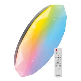 Светильник светодиодный PREMIUM DIAMOND-RGB 75Вт 230В 3000-6500К 6000лм IP40 502х83мм настенно-потолочный управляемый с пультом ДУ с RGB подсветкой КОСМОС KSDiamRGB75W