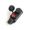 Колодка удлинителя 2-м 16А IP44 с заземл. каучук черн. КОСМОС KKsm-2g-Z-IP(B)16A