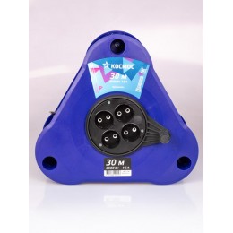 Удлинитель на треугольной катушке 4х30м без заземл. 16А IP44 3.5кВт ПВС 2х2.5 УКП КОСМОС YKTKsm30m-4g(2.5)