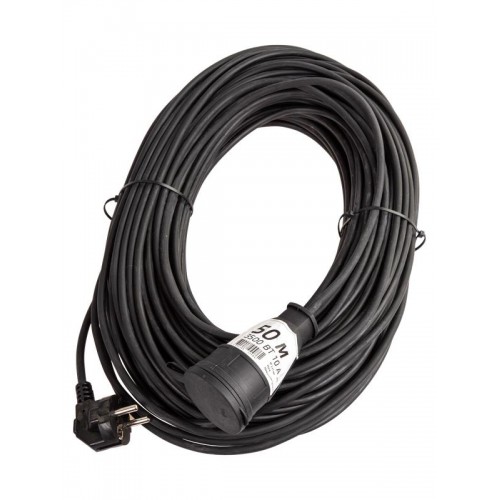 Удлинитель-шнур 1х50м 10А IP44 3500Вт 220-350В КГ 2х1.0мм каучук КОСМОС YSHKsm50m-1g(10A)KG