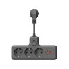 Удлинитель с сетевым фильтром 3х0.3м 10А 2USB + 1USBC 2500Вт ПВС 3х1 компакт черн. КОСМОС FRKsm0.3m-3g(B)USB
