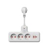 Удлинитель с сетевым фильтром 3х0.3м 10А 2USB + 1USBC 2500Вт ПВС 3х1 компакт бел. КОСМОС FRKsm0.3m-3g(W)USB